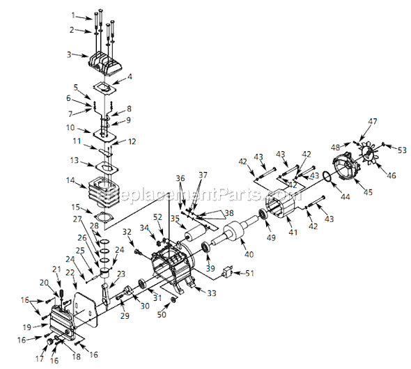 Page B Diagram and Parts List for HX4002 2006 Campbell Hausfeld Compressor